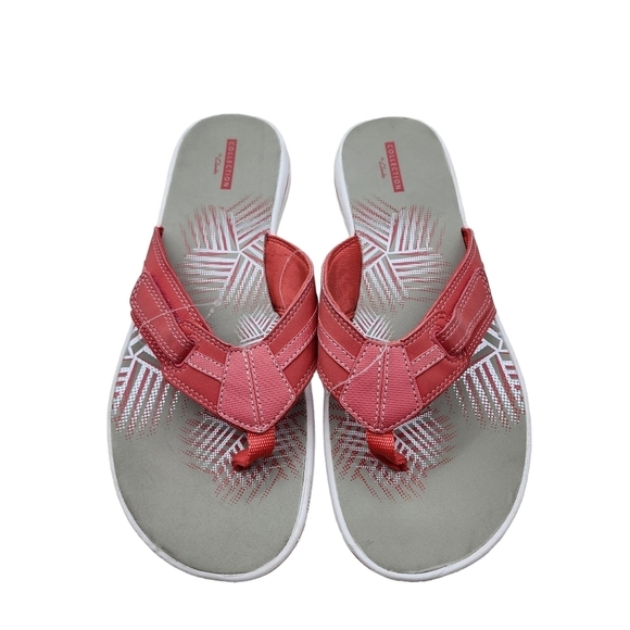 Clarks Women's Coral Synthetic Brinkley Bree Flip-Flops Sandals - 11M - Picture 3 of 8